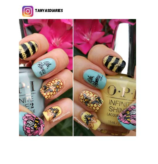 bee nail design ideas