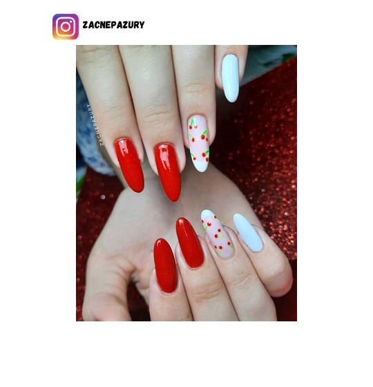 cherry nail polish design