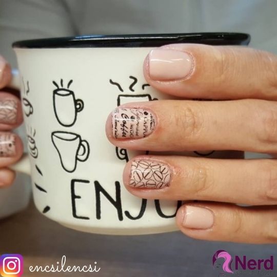 nude coffee nails