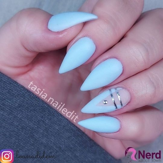 cute light blue acrylic nails