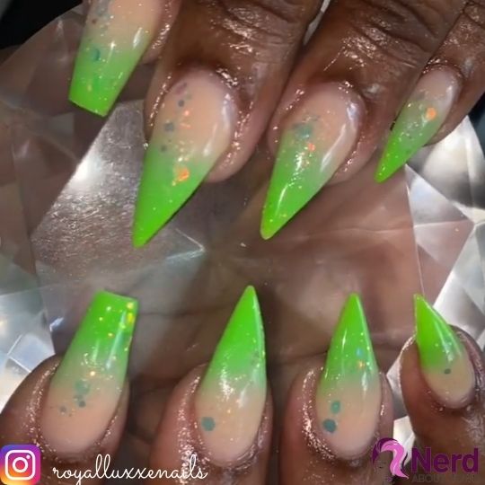 lime green ombre nails