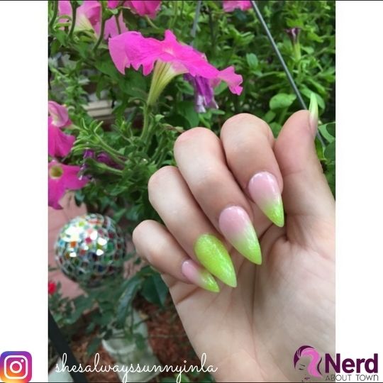 lime green ombre nail idea