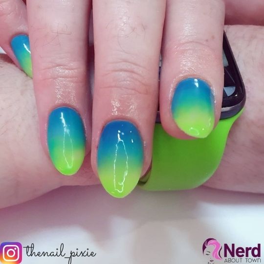 lime green ombre nails