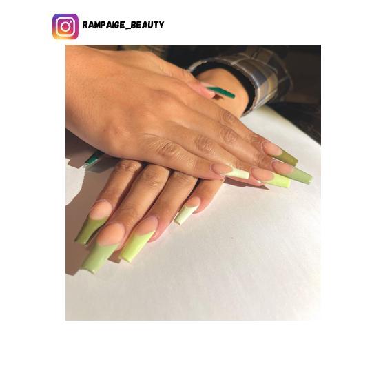light olive green ombre nails
