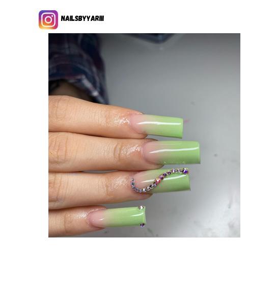 olive green ombre nail