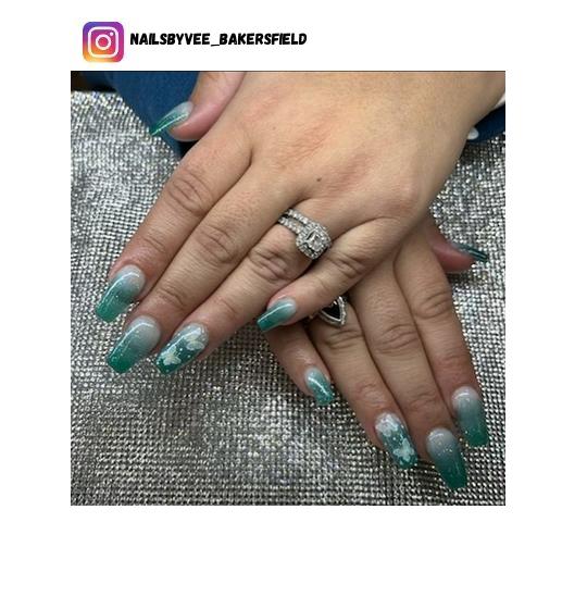 acrylic olive green ombre nails