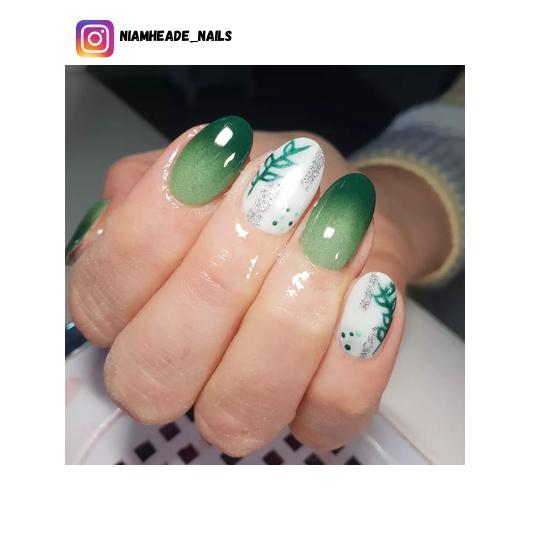 olive green ombre nail design