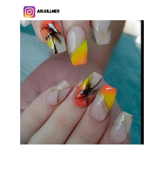 palm tree nail polish design