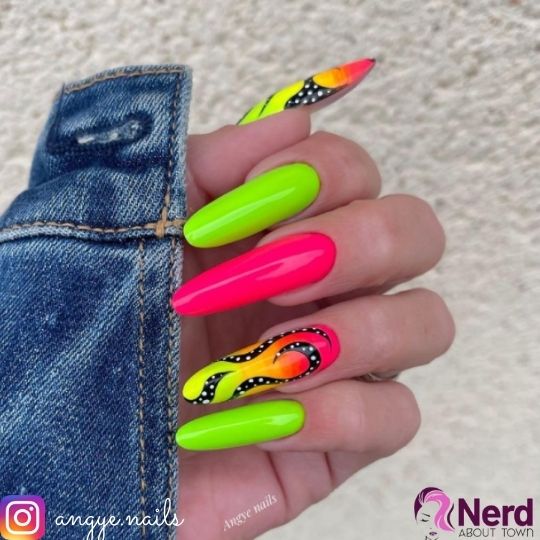 50+ Pink and Green Nail Designs for 2024 - Nerd About Town