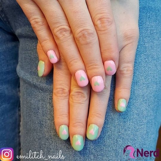 pink and green nail inspiration