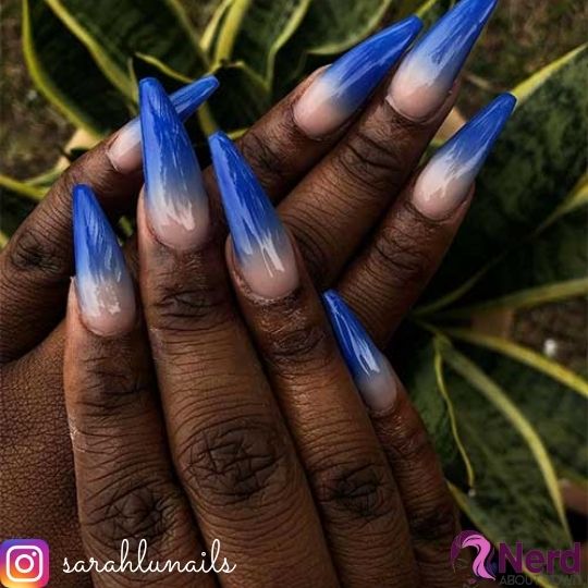 royal blue ombre nails