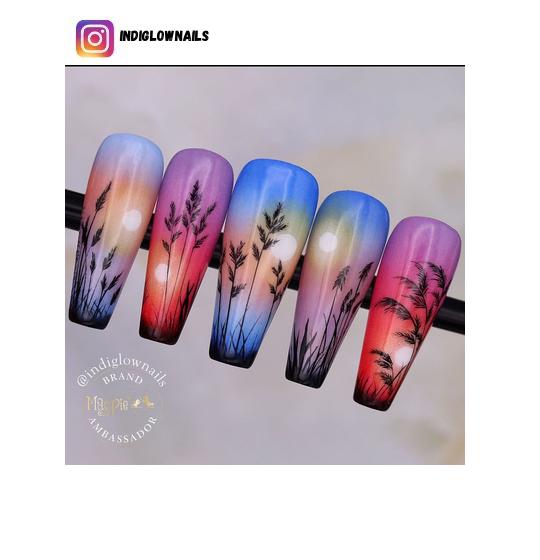 sunset nail design ideas