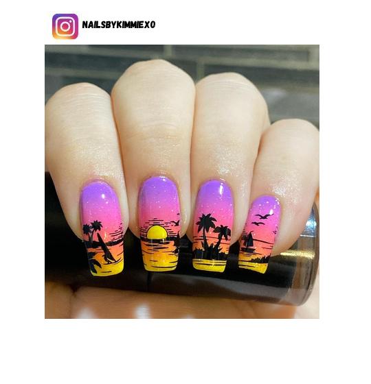 sunset nails
