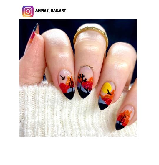 sunset nail art