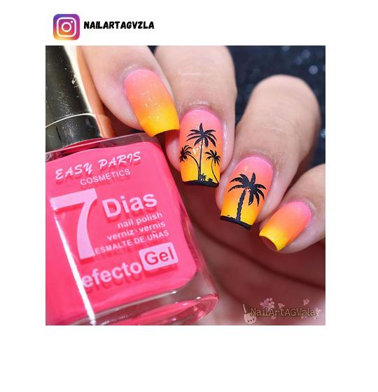 sunset nail polish design