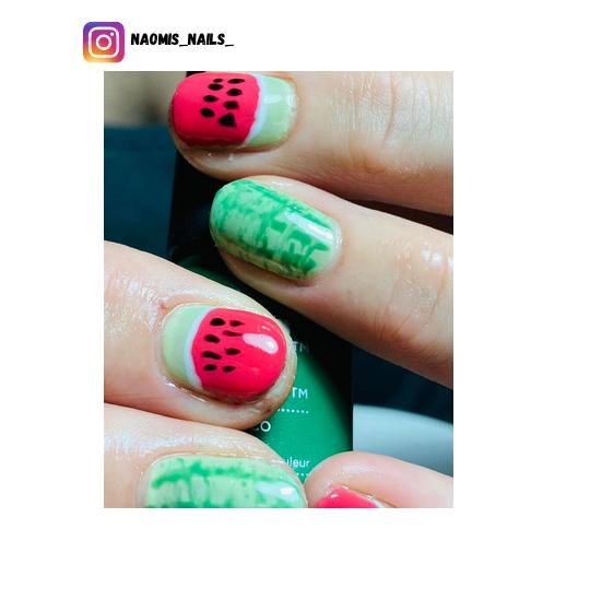 watermelon nail art