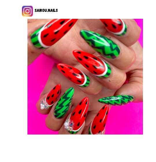watermelon nail design