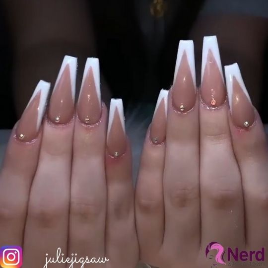 white v french tip nails