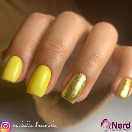 yellow and gold nails
