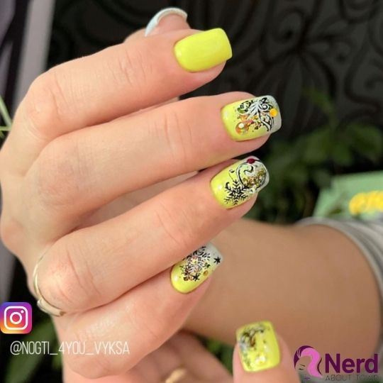 cool yellow nails