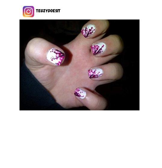 cherry blossom nail polish design