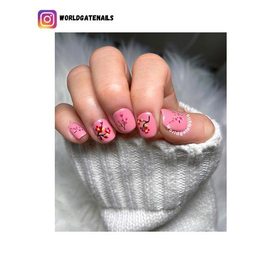 cherry blossom nail polish design