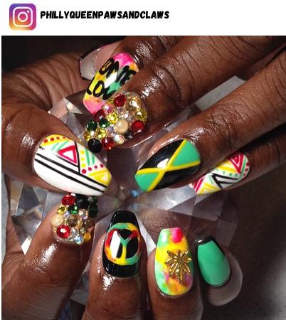 Jamaican nail design