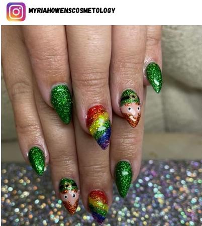 St Patrick's Day nail art