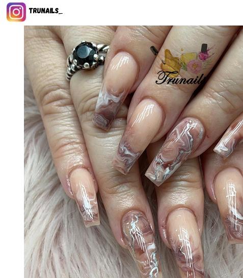 brown marble nail designs