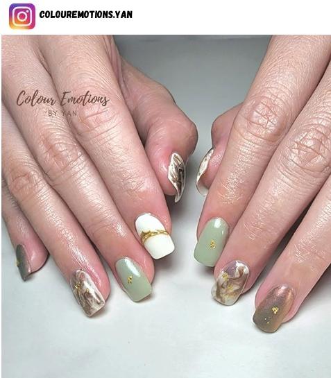 brown marble nails