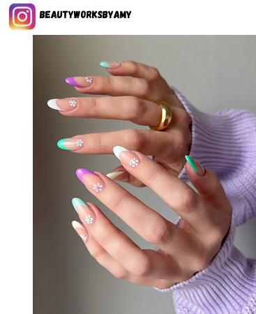 daisy nail design ideas