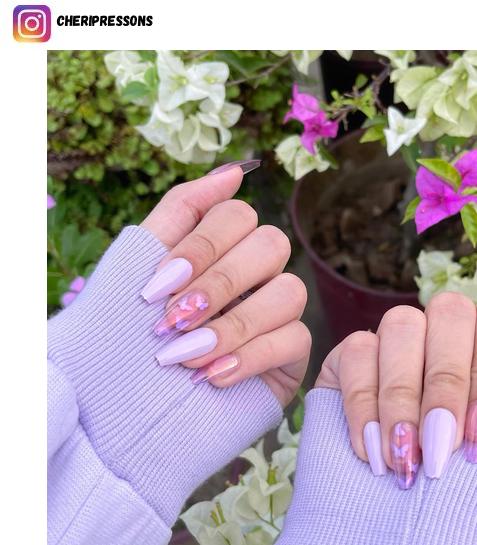 lavender nail art