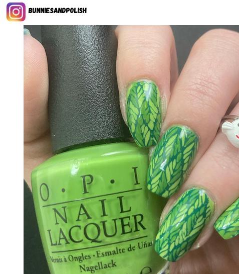 leaf nail design ideas