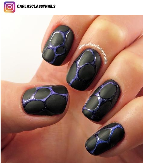 matte black design nail design