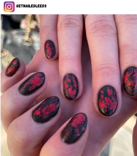 matte black design nail designs