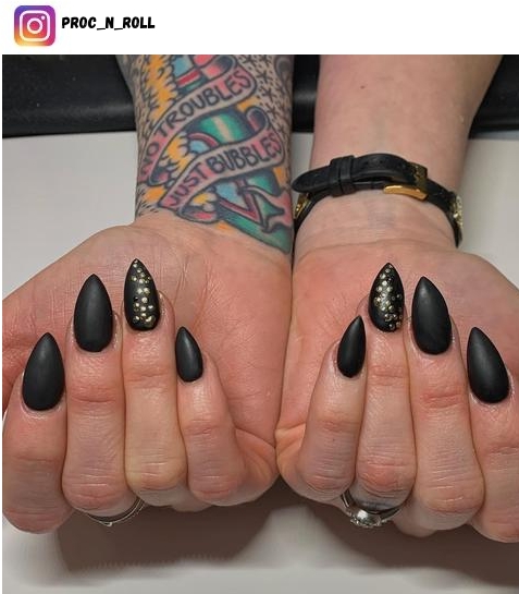 matte black design nails