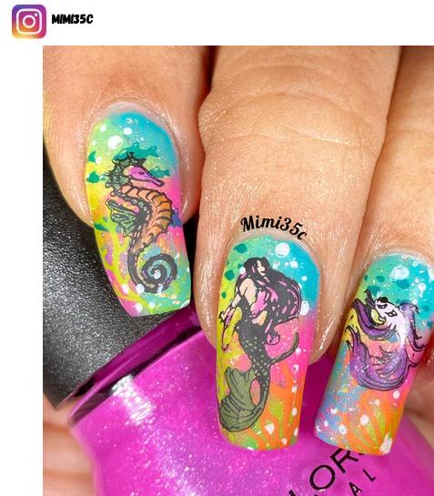 mermaid nail design