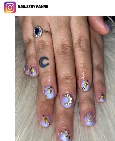 moon and stars nail designs