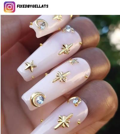 moon and stars nail design