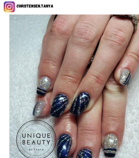 navy blue nail art