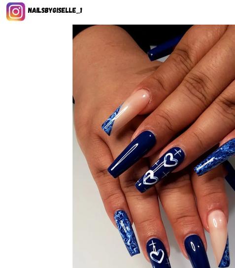 navy blue nail design