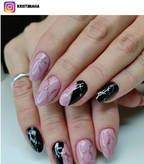 pink and black nails