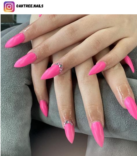 pink and diamond nail polish design