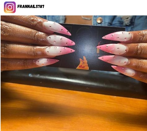 pink and diamond nails