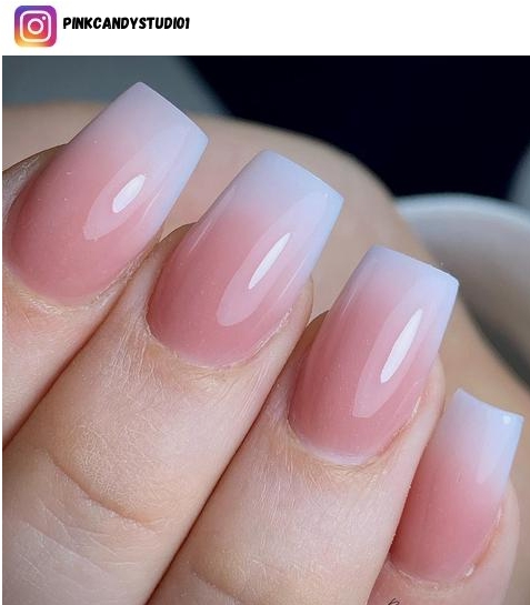 short pink and white nail design