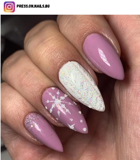 snowflake nail polish design