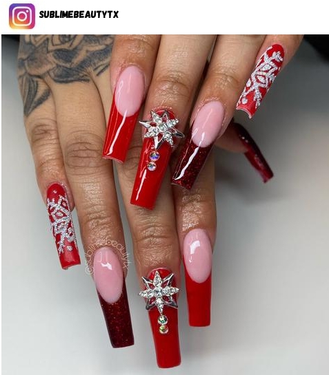 snowflake nail polish design