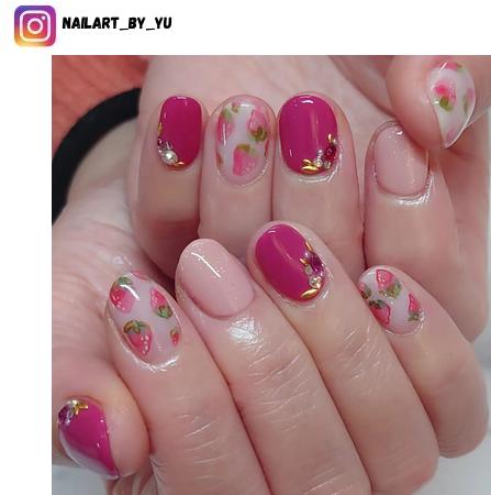 strawberry nail polish design