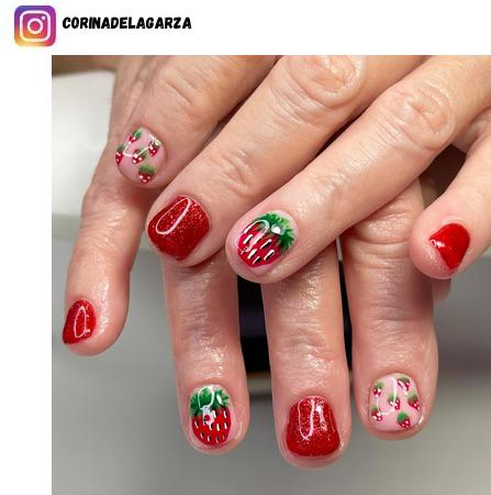 strawberry nail design
