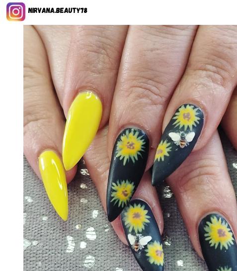 sunflower nail designs